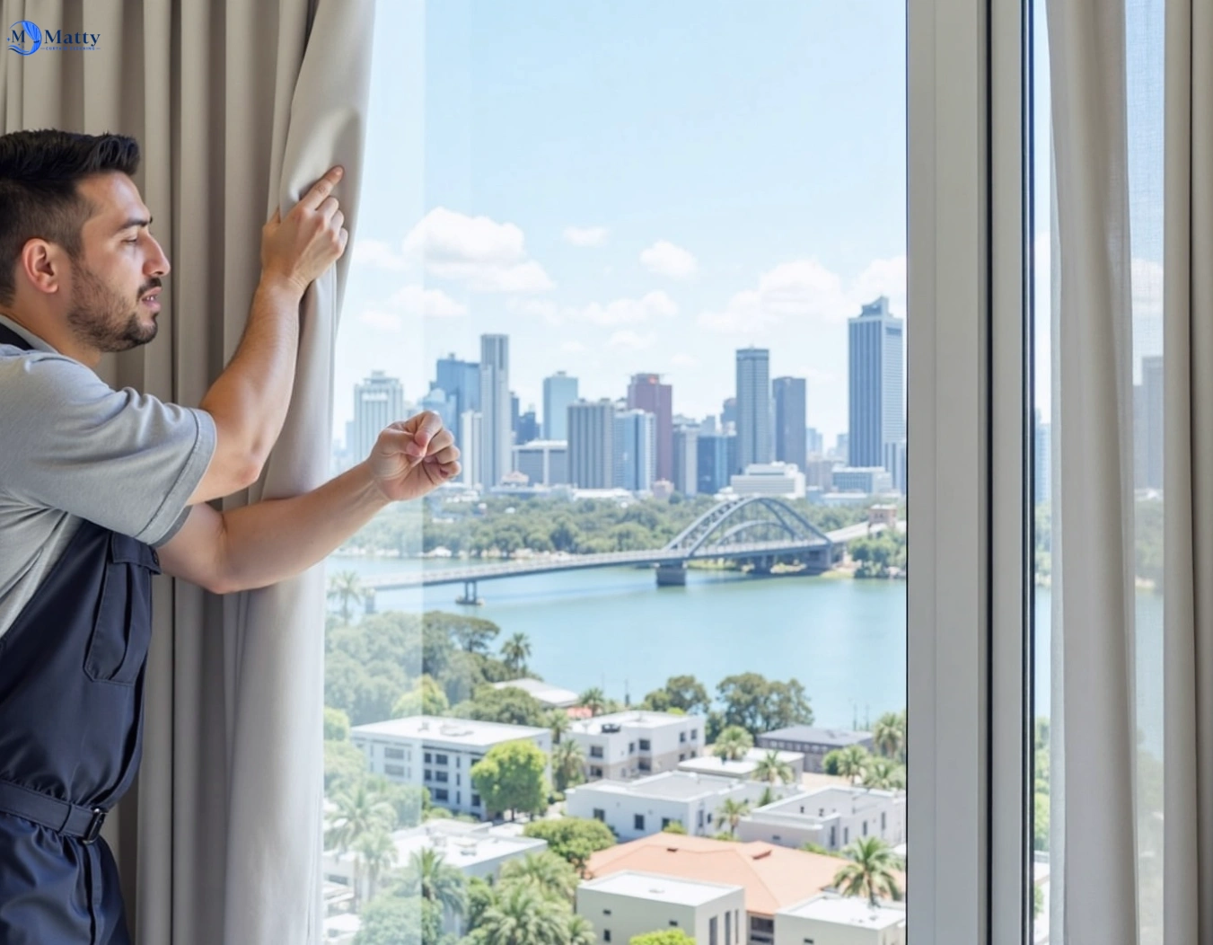 Professional curtain steam cleaning service petrie QLD by Matty Curtain Cleaning