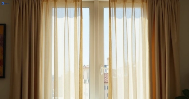 Dull dusty drapes in petrie before professional cleaning